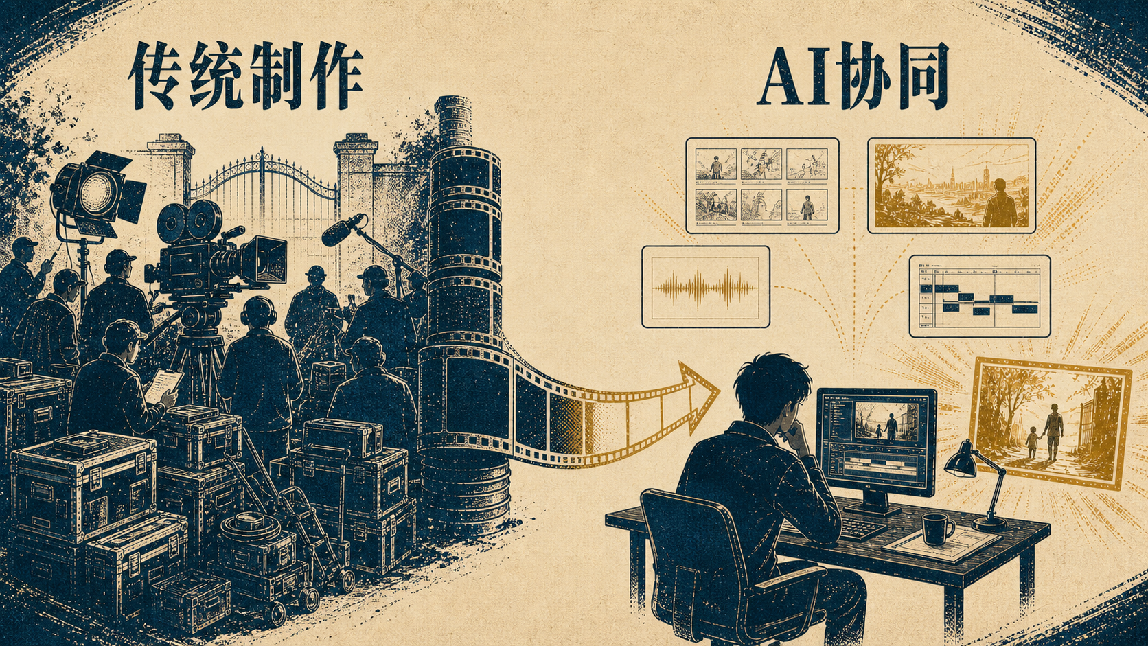 AI降低短片制作执行门槛的导演工作场景