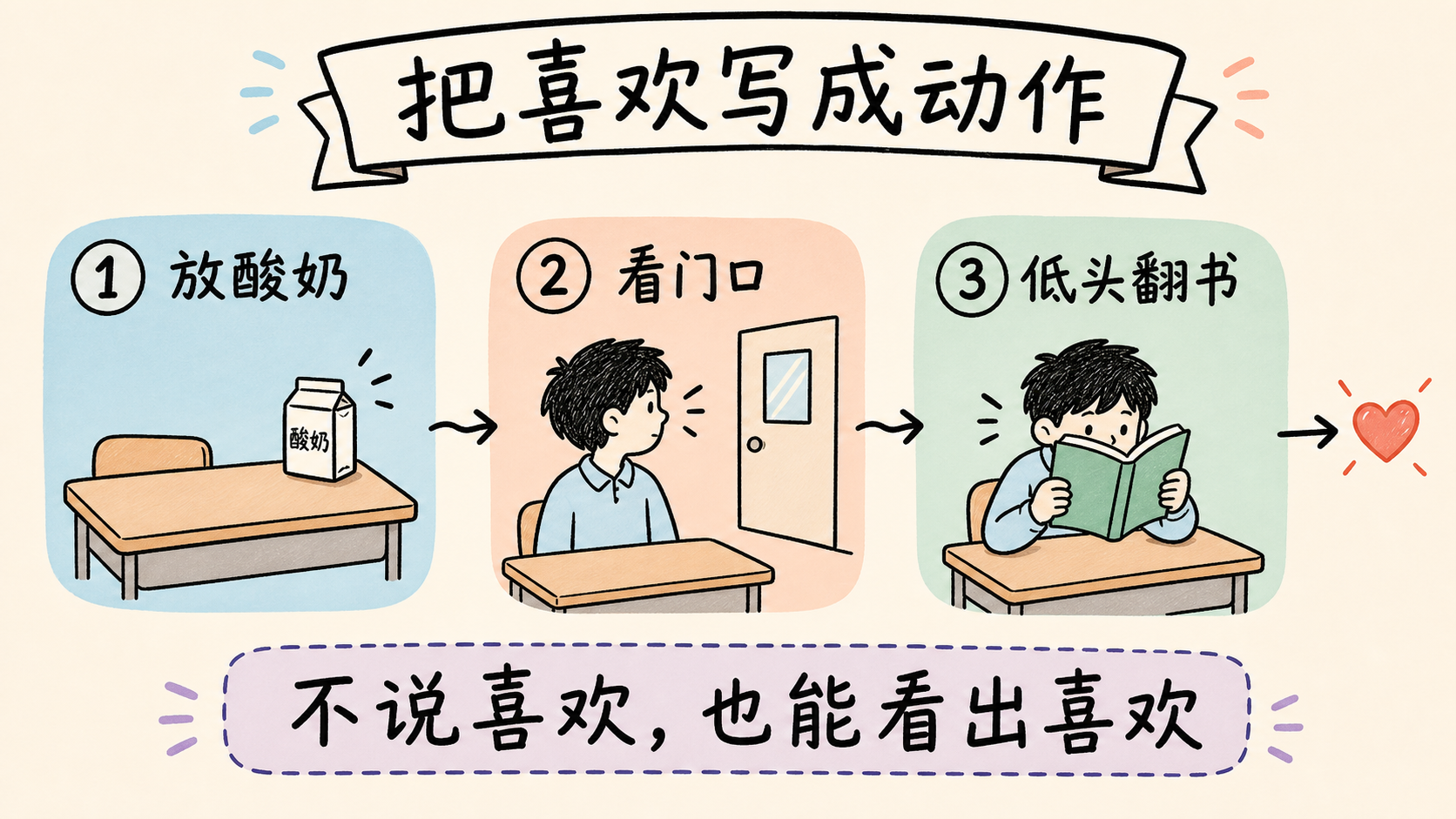 把喜欢转化为连续动作的示意