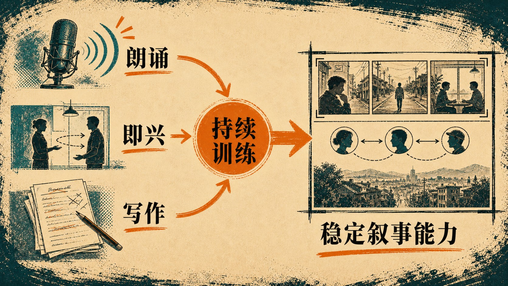 朗诵、即兴与写作训练共同建立叙事能力